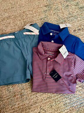 Crewcuts Toddler Kids bundle (2) Polo shirts (1) Active shorts XXS 2-3 NWT